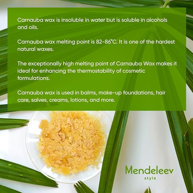 16 Oz Carnauba Wax Flakes for Wood Polishing, Candle Making