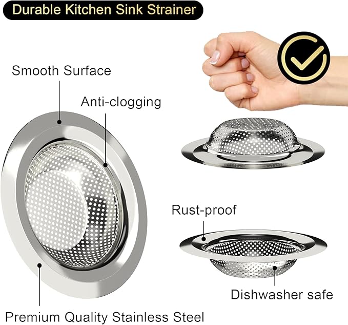 SANNO Gold Kitchen Sink Protectors Gird Sink Rack, 14.57" L X 11.2" W Bottom Grid with Rear Drain Hole for Double Sink, Stainless Steel, 2 Pack