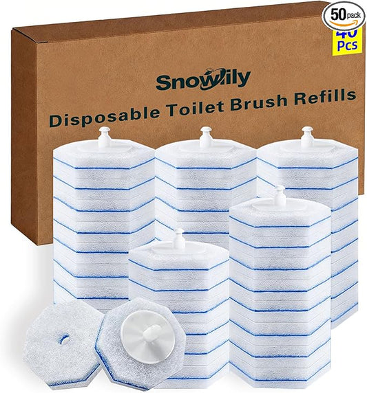 40 Count Toilet Cleaner Refill Pads Compatible with Clorox ToiletWand, High-Density Disposable Toilet Brush Refills for Powerful Scrubbing
