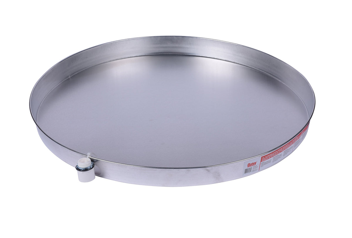 Oatey 34085 30 in. Aluminum Water Heater Pan with 1 in. - Image 1