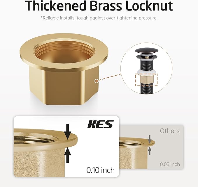 KES Bathroom Sink Drain with Strainer Basket Hair Catcher Anti Clog Pop Up Drain Stopper Vanity Vessel Sink without Overflow, Oil Rubbed Bronze S2013D-ORB