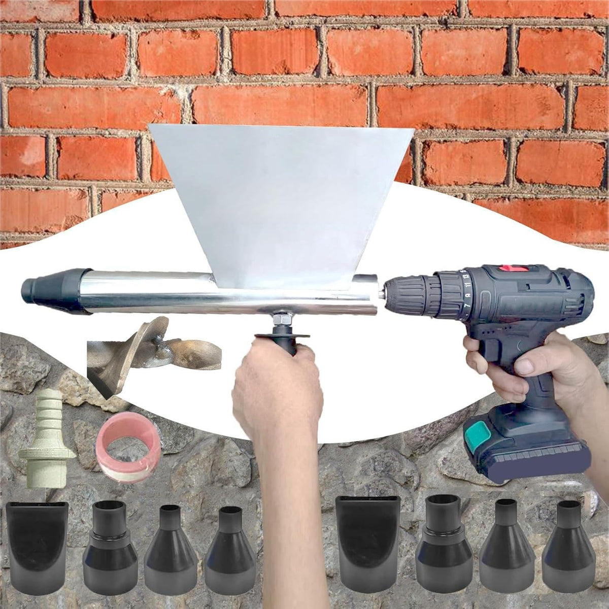 Mortar Grout Gun Cement Caulk Stainless Steel（Without - Image 1