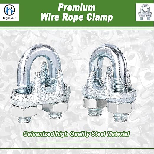 120PCS M5 Heavy Duty Wire Rope Clamps, 3/16-Inch Zinc Plated Wire Cable Clamps for Secure Connections – Boat, Tent, Clothesline, Rigging & More