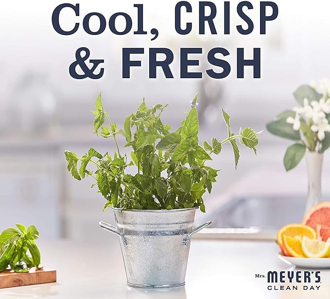 Mrs. MEYER'S Mint Variety Pack Includes 1 Room Freshener, 8 OZ, 1 Liquid Dish Soap, 16 OZ, 1 Liquid Hand Soap,12.5 OZ, 1 Multi-Surface Cleaner 16 OZ, 1 CT (Mint)