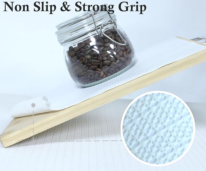 Shelf Liners for Kitchen Cabinets 14 Inch Wide X 20 Ft Non Adhesive Cabinet Drawer Liner Non Slip Water Oil-Proof Strong Grip Pantry Refrigerator Shelves Bathroom Drawer Mat Cupboard Closet Liner