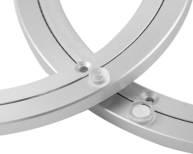 QDiShi 8 Inch Lazy Susan, Heavy Duty Swivel Turntable Aluminum Bearing Metal Rotating Turntable Bearings Swivel Plate Hardware for Dining-Table and Workbench (8 inch)