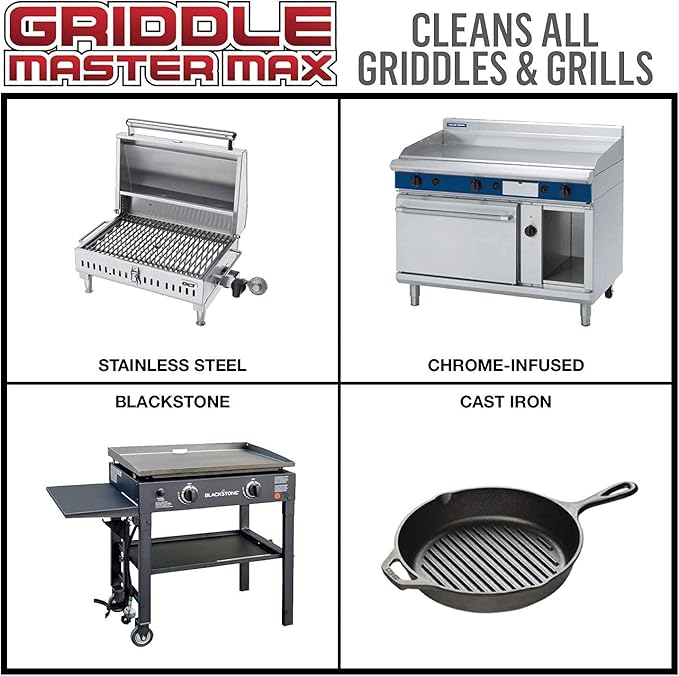 Giant Lion Griddle Master MAX - Powerful Food-Safe Noncaustic Grill and Griddle Cleaner - 32 Oz. Bottle (1 Count)