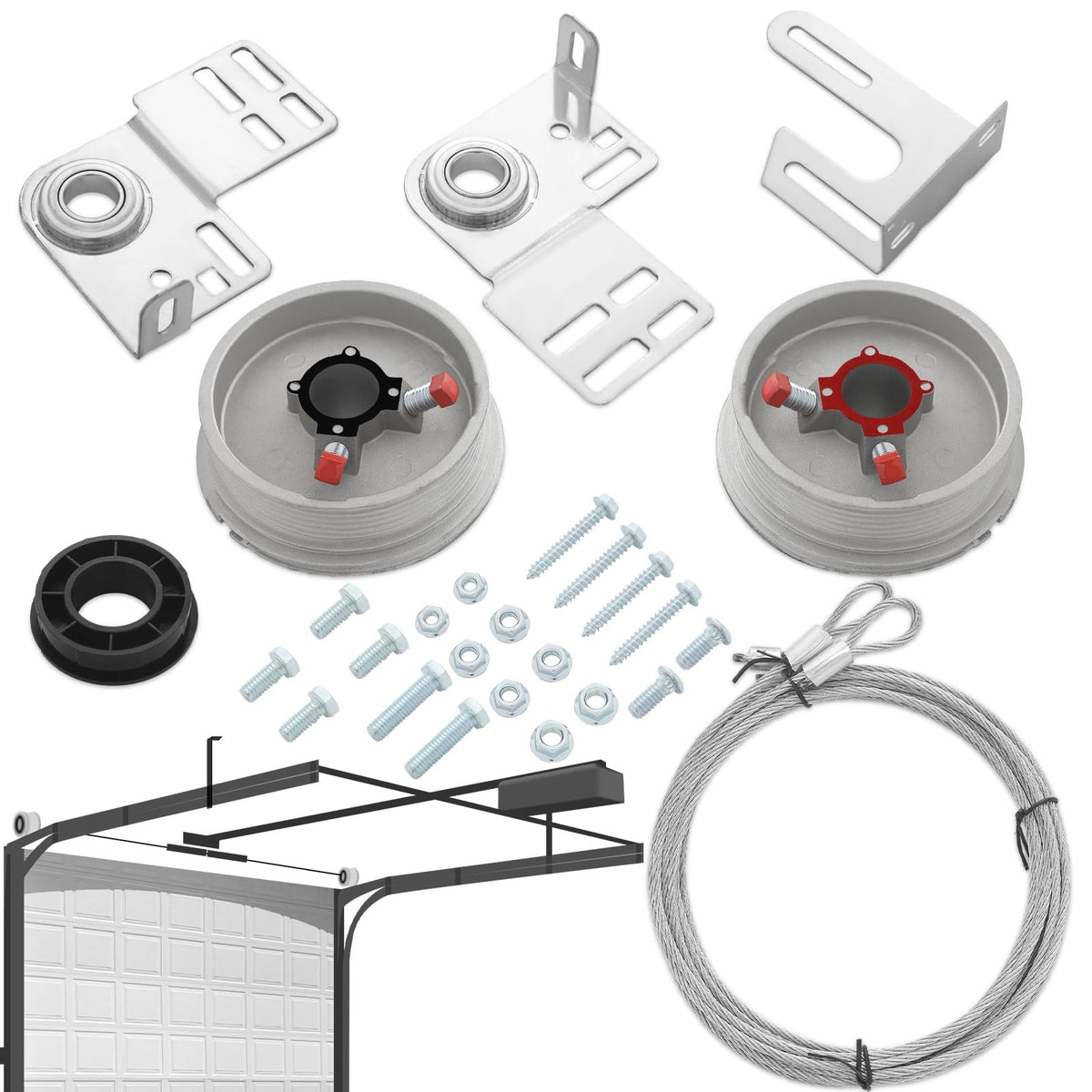 Torsion Spring Conversion Kit for 7 Feet High Garage Doors - Image 1