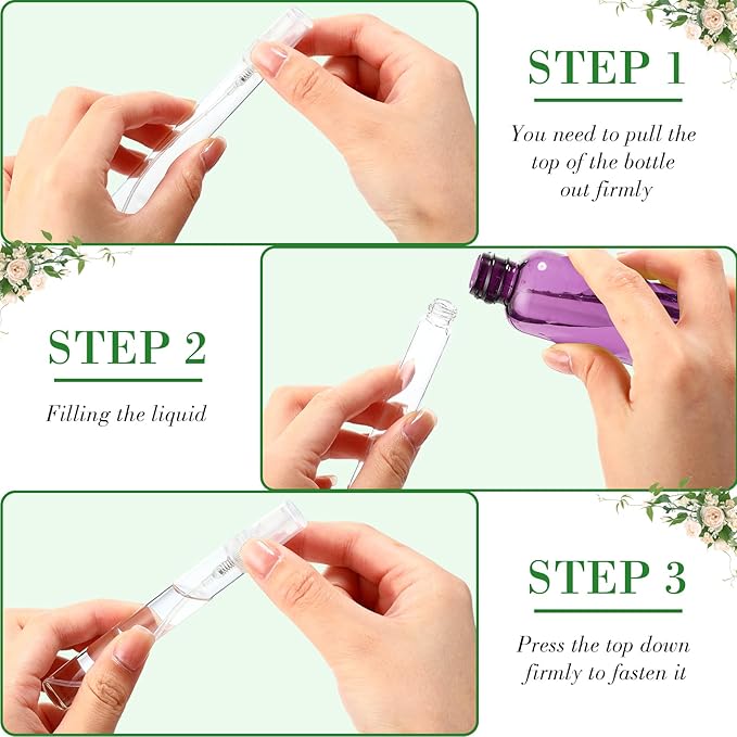 Tanlade 300 Pcs 10ml Mini Spray Bottles Refillable Clear Glass Travel Perfume Atomizer Mouthwash Bottle Cologne Small Sample Containers for Essential Oils, Retailers