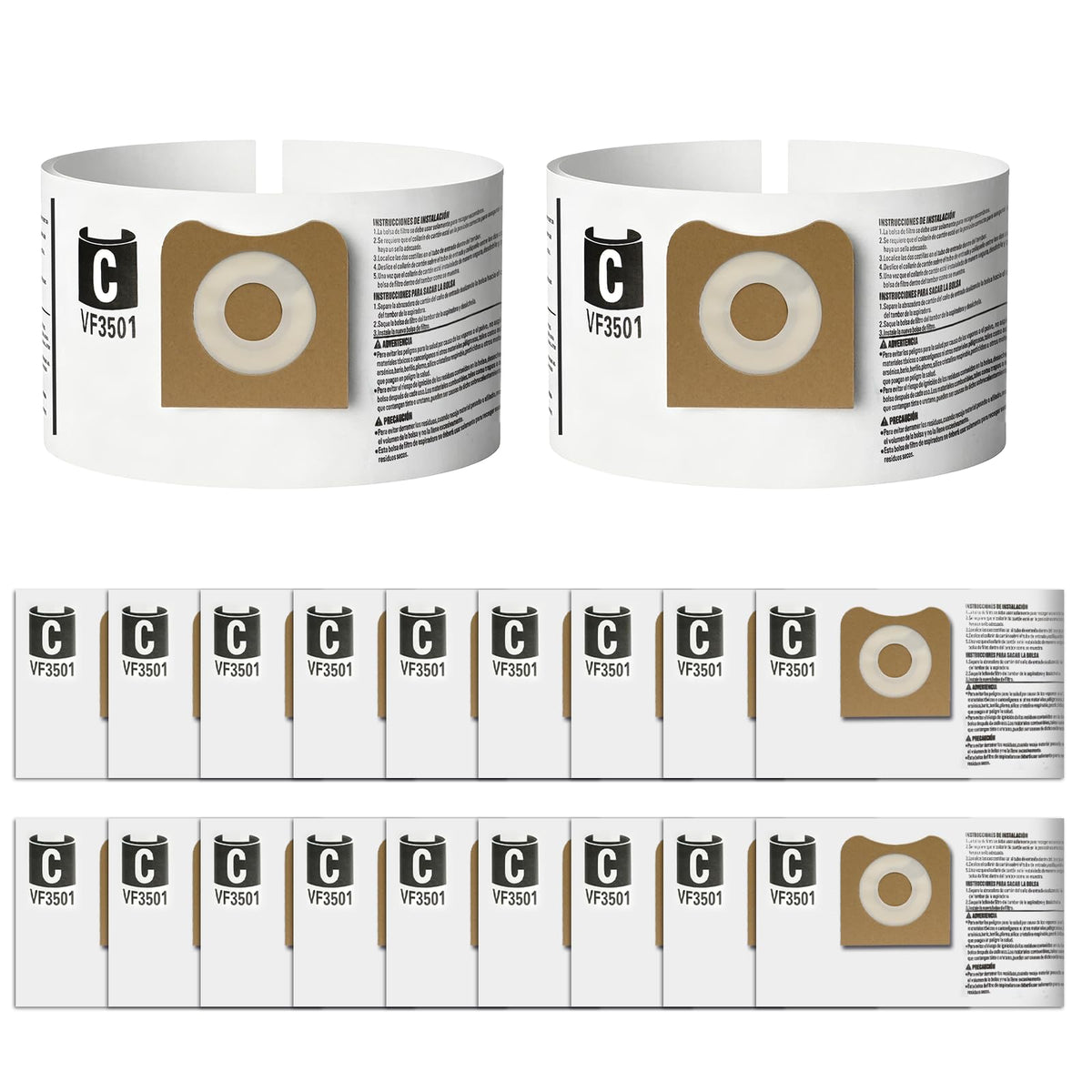 20 Pack VF3501 Vacuum Bags Fit For Rigid 4 Gallon Shop Vec Wet - Image 1