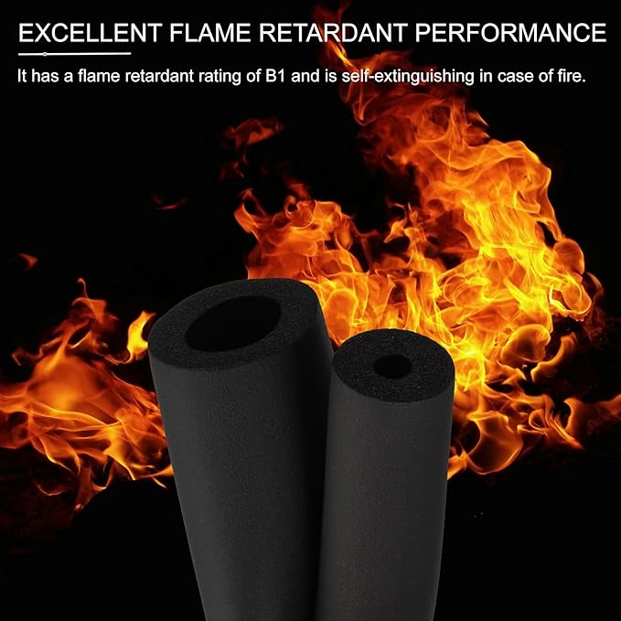 PATIKIL 2-3/8"(60mm) ID x 6.6Ft Pipe Insulation Foam Tube, Pipe Cover Wrap Roll Bar Padding Tubing for Handle Grip HVAC Outdoor Air Conditioner Units, Black
