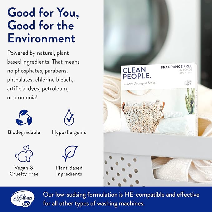 Clean People Ultra Concentrated Laundry Detergent Sheets 96 count & Fabric Softener Dryer Sheets 120 count