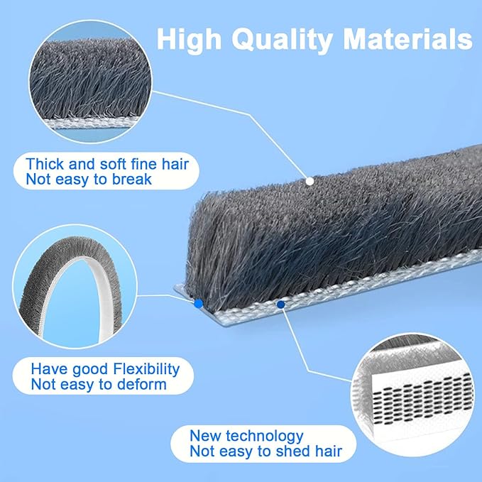 66 Ft Weather Stripping Door Seal Tape,Window Noise Blocker,Noise Blocker for Room,Self-Adhesive Soundproof Foam Insulation,Gray