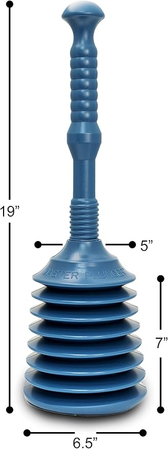 Master Plunger MP200 Sink & Drain Plunger for Kitchen Sinks, Bathroom Sinks, Showers, Bathtubs, and Waste Pipes. Strong Heavy Duty Design with Large Bellows Commercial & Residential Use, Teal