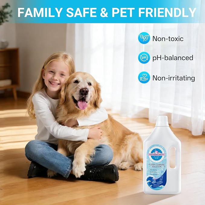 Floor Cleaner Compatible with Tineco Cleaning Solution, Suitable with All Robotic Vacuum Mop and Cordless Wet/Dry Vacuum Mop Cleaner, Multi-Surface Deodorizing & Cleaning Solution (1 L, Ocean)