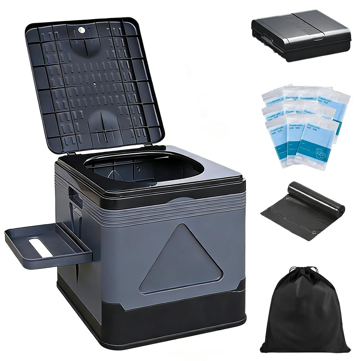Portable Toilet for Camping, 11.8"H Capacity 440LBS - Image 1