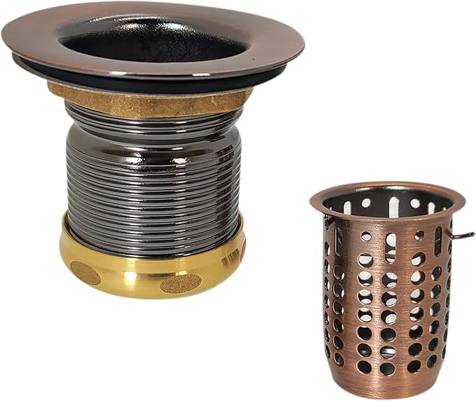 Westbrass A218-11 Junior Bar and Laundry Sink Drain Assembly with Removable Strainer Basket, Antique Copper