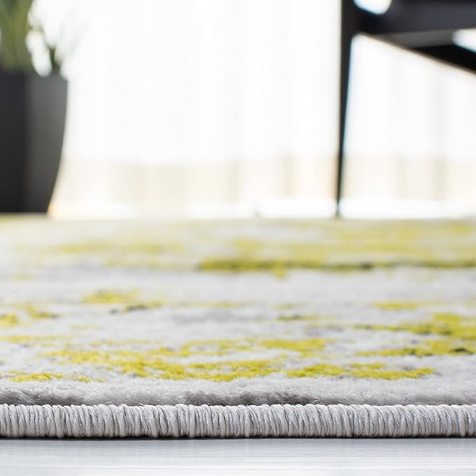 SAFAVIEH Skyler Collection 6' x 9' Grey/Green SKY186Y Modern Abstract Non-Shedding Living Room Dining Bedroom Area Rug