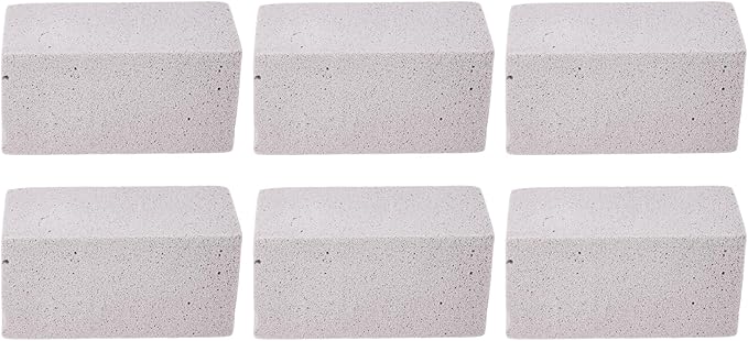 AUNMAS 6PCS Pool Pumice Stones, PVC Blocks for Hard Water Scale Calcium Deposits, with Long Lasting Performance, for Kitchen Sink Toilet Bowl Bathtub Shower Tile (L)