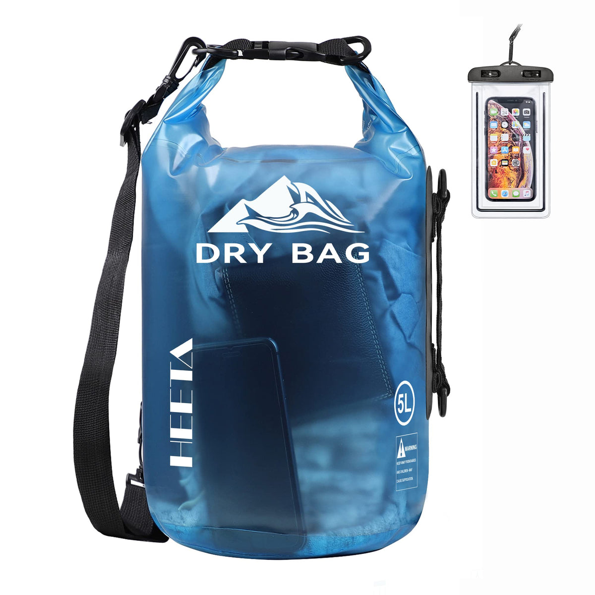 HEETA Dry Bag Waterproof Backpack with Phone Case | Travel Essentials - Image 1