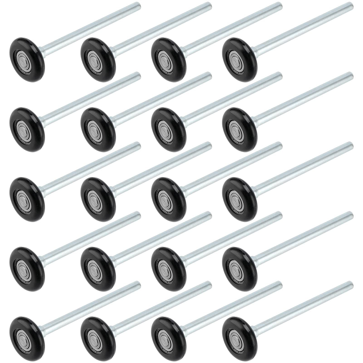 SHEUTSAN 20 Pack 2 Inch Black Nylon Garage Door Rollers, Nylon - Image 1