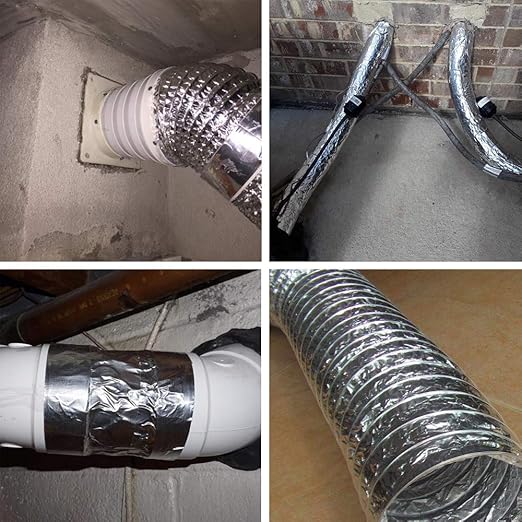 LLPT Aluminum Foil Tape 2 Inches x 50 Feet 5.9 Mil Extra Thick Strong Adhesive HVAC Sealing Hot Cold Air Duct Tape for Pipe Metal Repair (AF207)
