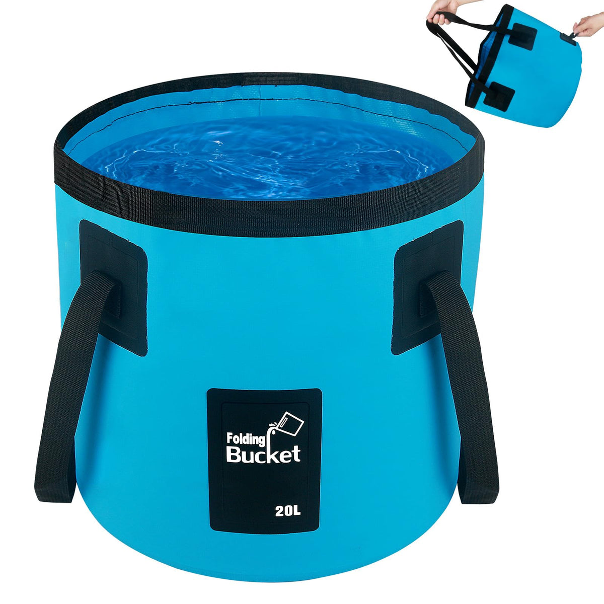 5 Gallon Collapsible Bucket with Handle, Car Wash Bucket - Image 1