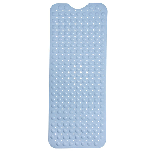 ENKOSI Non-Slip Bath Mat - Extra Long 40 x 16 Inch Large Anti-Slip Tub & Shower Mat with Suction Cups and Drain Holes for Bathroom Bathtub Safety and Decor (40x16 Aqua Blue)