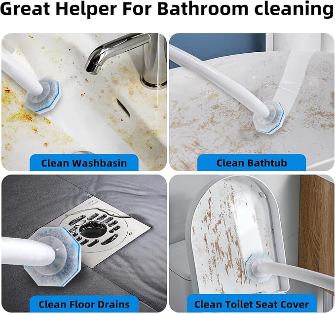 30Pcs Disposable Toilet Wand Refills Compatible with Clorox Toilet Wand. Easy Cleaning Toilet Bowl Fiber Wand Heads Compatible with Most Toilet Brushes