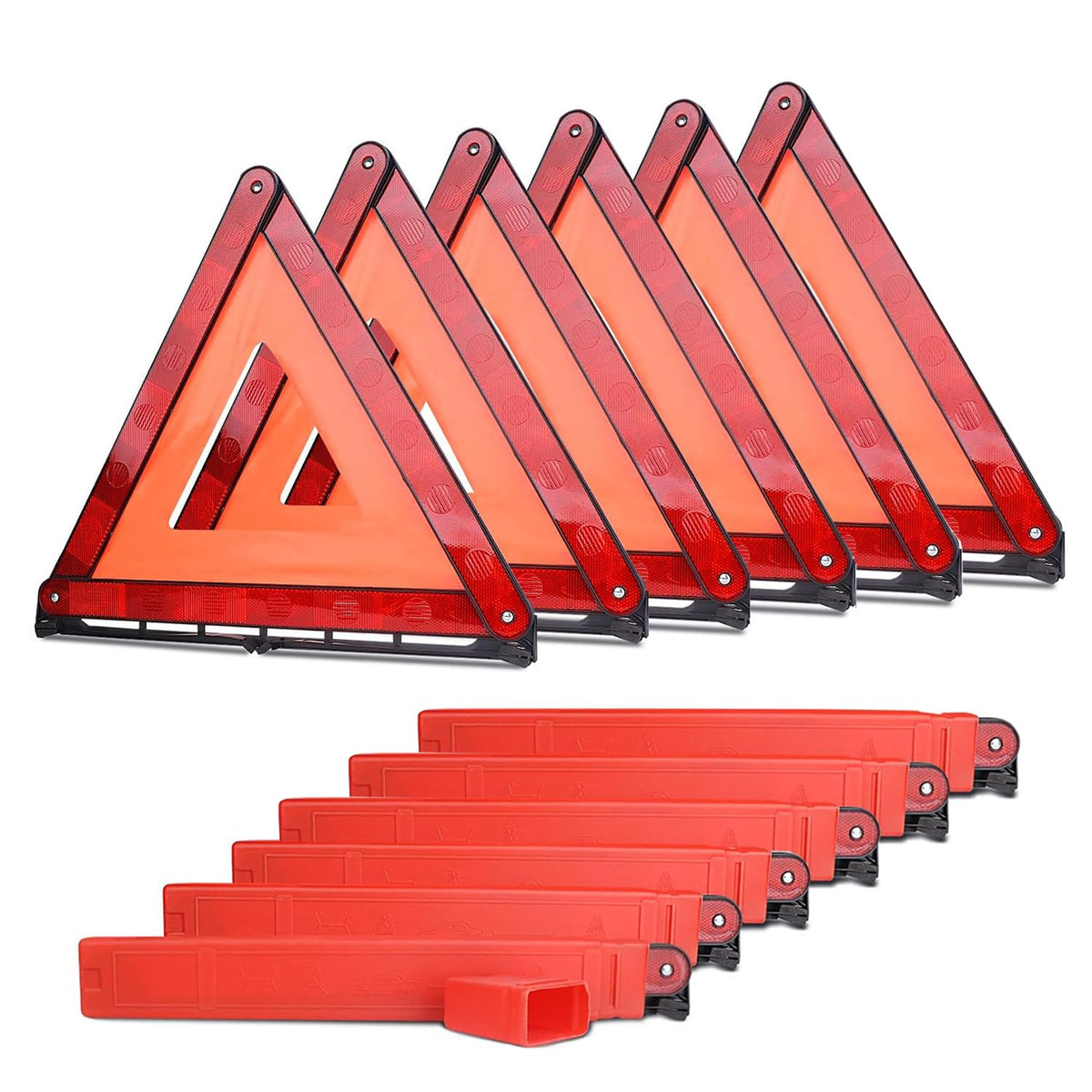 aikko Safety Triangle 6-Pack, Foldable Emergency Road Reflector - Image 1