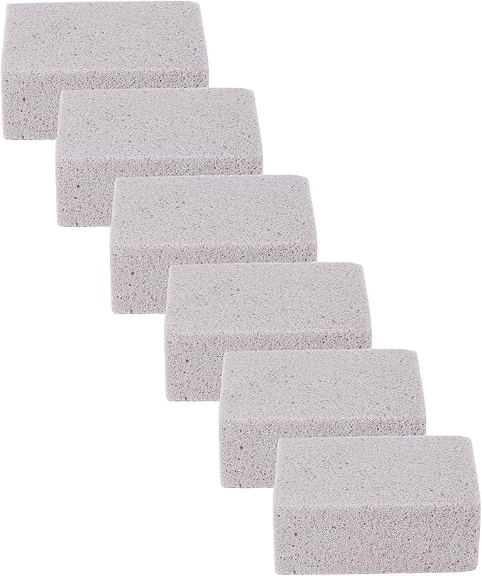 Hyuduo 6PCS Pool Pumice Stones, PVC Material Blocks for Hard Water Calcium Deposits, with Long Lasting Performance, for Toilet Sink Bathtub Tile Grill Pool (M 25.5cm/10.04in Diameter)