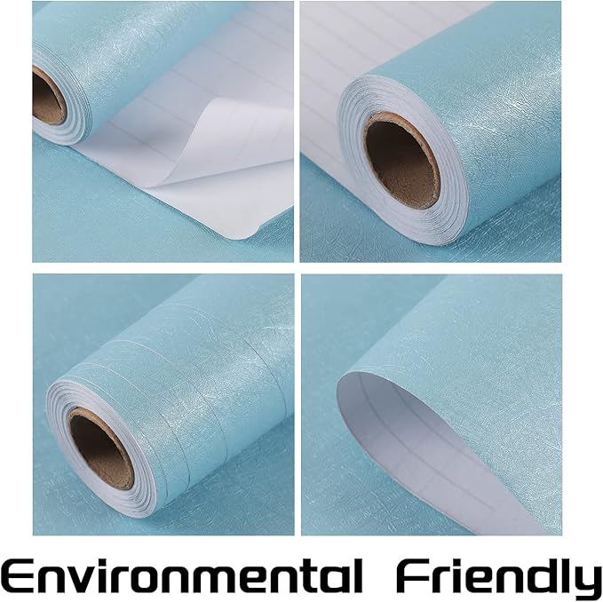 Peel and Stick Wallpaper Blue Silk Wall Paper - 15.7 x 300 Inch Self Adhesive Wallpaper Peel and Stick, Easy to Paste Wall Contact Paper for Stand Liner, Table and Door Makeover Decor