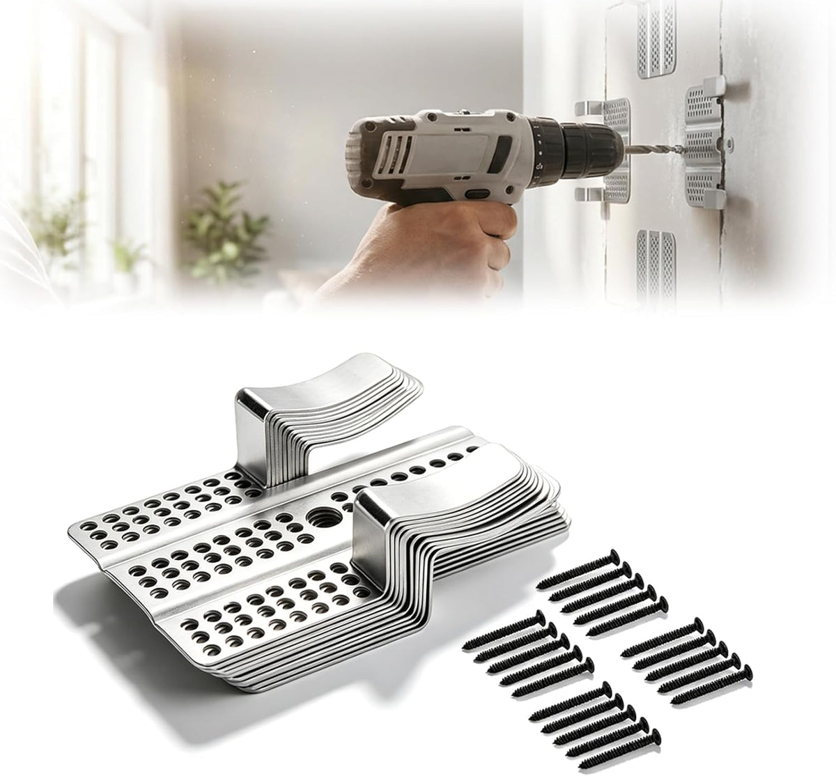 10Pcs Drywall Fastener Clip with 20 Screws Fits 1/2" | Home Repair - Image 1
