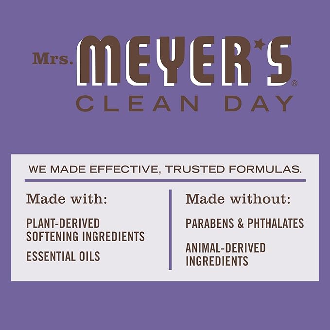 MRS. MEYER'S CLEAN DAY Liquid Fabric Softener,Infused with Essential Oils,Paraben Free,Compassion Flower,32 oz (32 Loads),(Pack of 4)