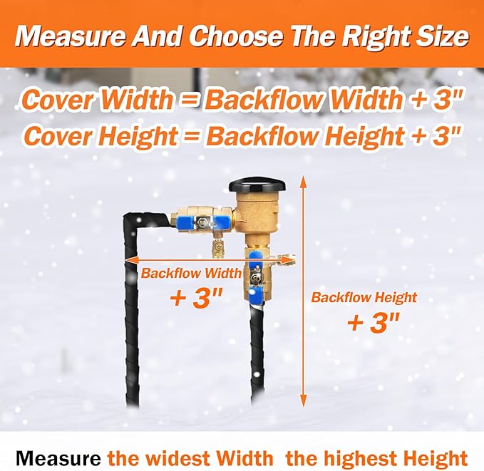 TOHONFOO Backflow Preventer Pipe Insulation Cover (5°F) - Irrigation Sprinkler Valve Insulated Pouch - Water Well Pump Cover - Sturdy 5 Layers for Winter Freeze Protection, 14" W x 26" H, Beige