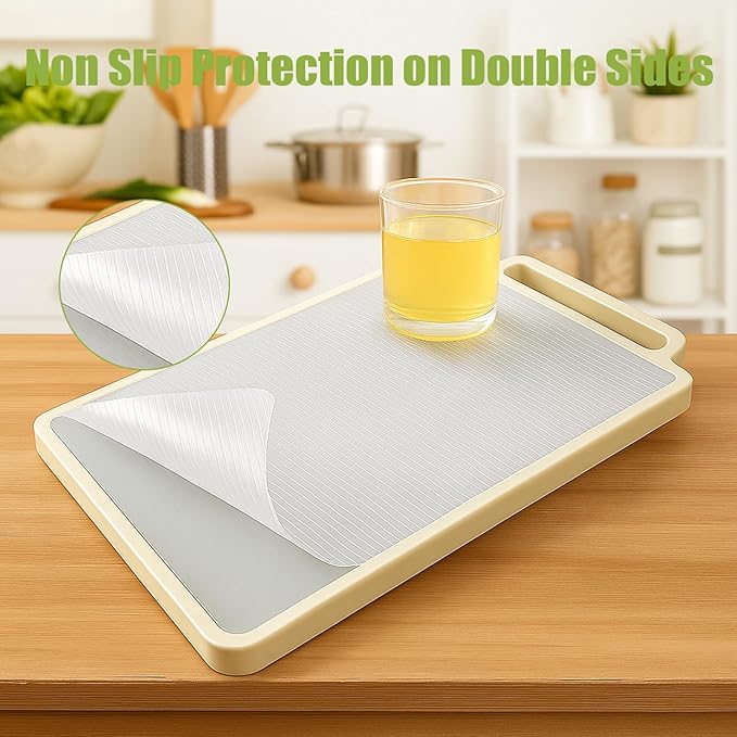 Shelf Liner 36 Inches Wide, Non-Slip Cabinet Liner Thickened, Washable Under Sink Mat, Non Adhesive Drawers Liner for Kitchen Cabinet, Shelves, Refrigerator, Desks, Clear, 36 Inches x 20 FT