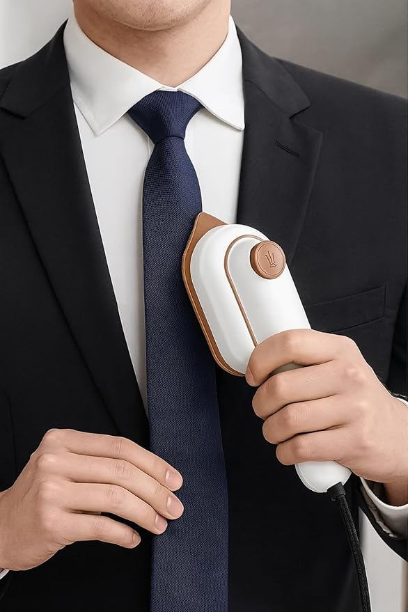 970 W Compact 2‑in‑1 Handheld Garment Steamer & Mini Iron – 5‑Second Rapid Heat, Dry & Wet Ironing, Anti‑Scald, Foldable, Travel & Home Use