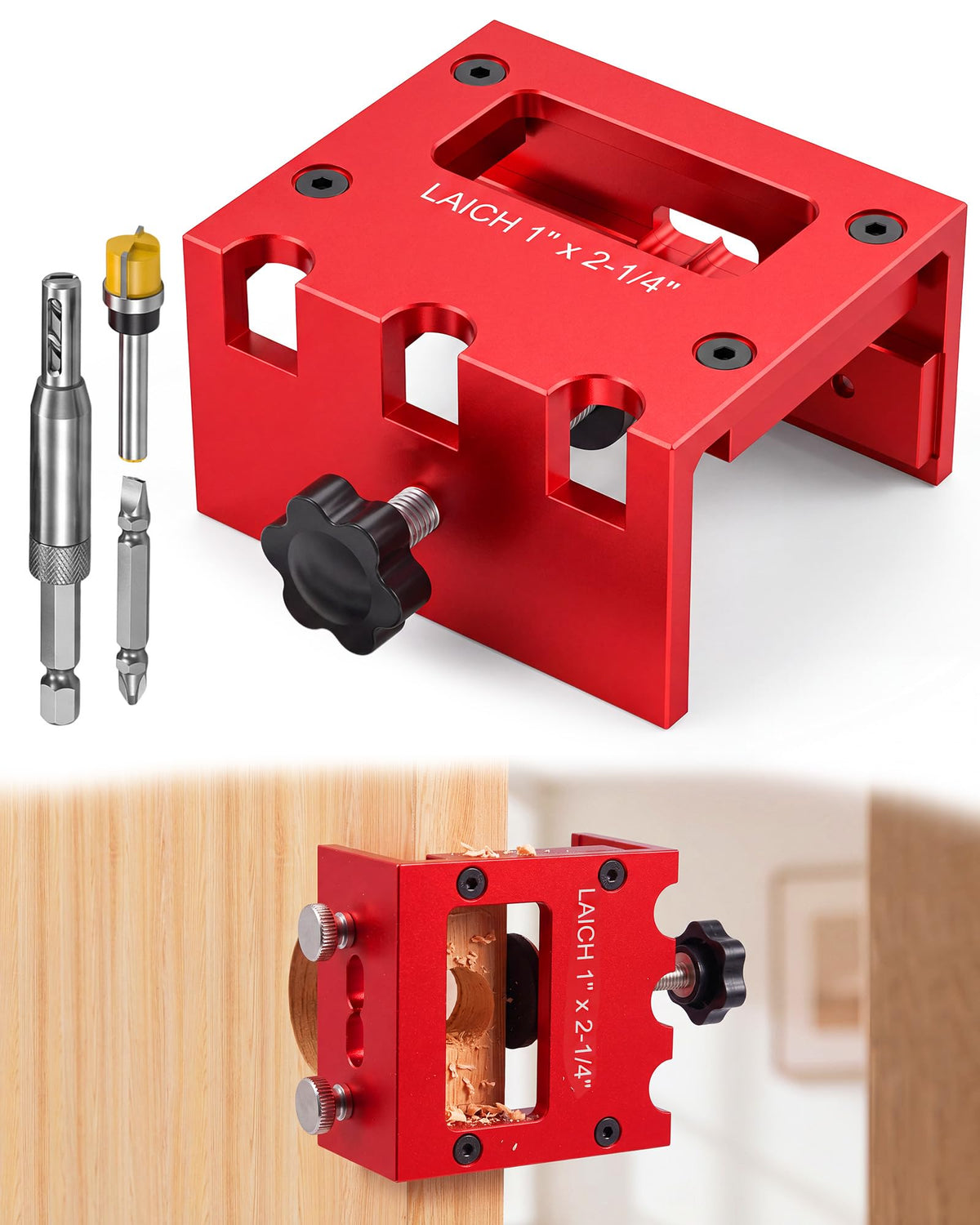 Door Latch Mortise Tool for Router, Aluminum Alloy Door - Image 1
