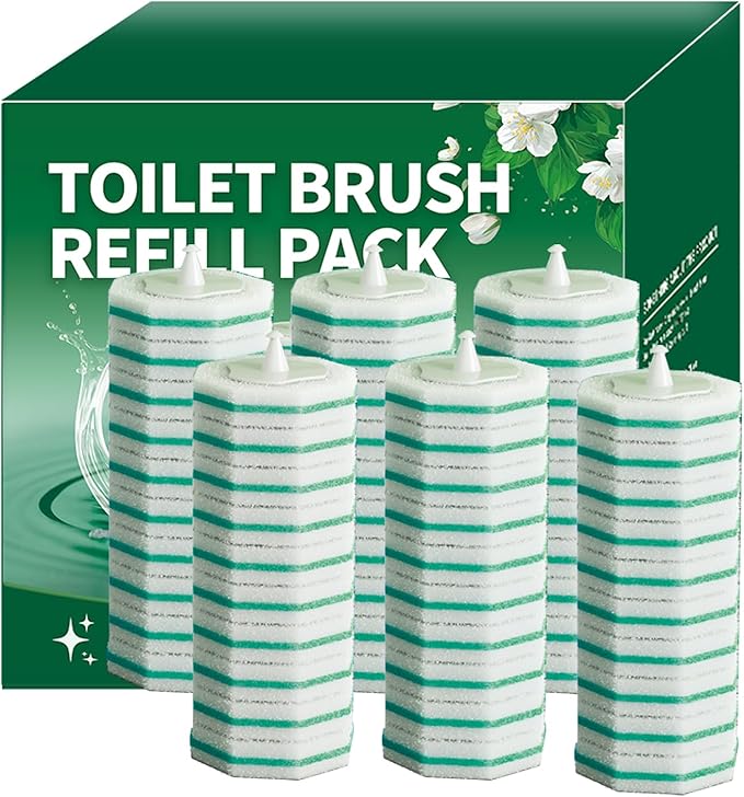 60 Count Toilet Brush Heads, Toilet Wand Refills ，Suitable for Most Disposable Toilet Brushes. Features a Convenient snap-on Design. Both Home and Commercial use.No Falling Apart, Fresh Fragrance
