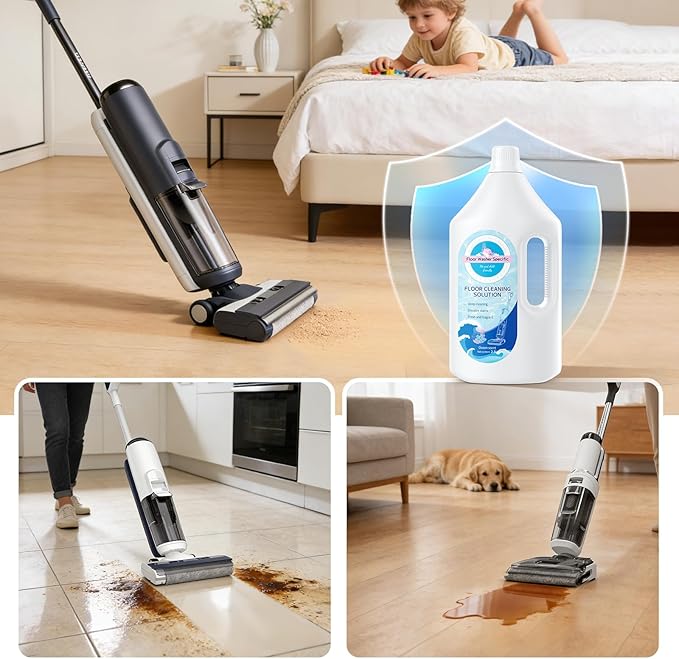 Floor Cleaner Compatible with Tineco Cleaning Solution, Suitable with All Robotic Vacuum Mop and Cordless Wet/Dry Vacuum Mop Cleaner, Multi-Surface Deodorizing & Cleaning Solution (2.5 L, Ocean)