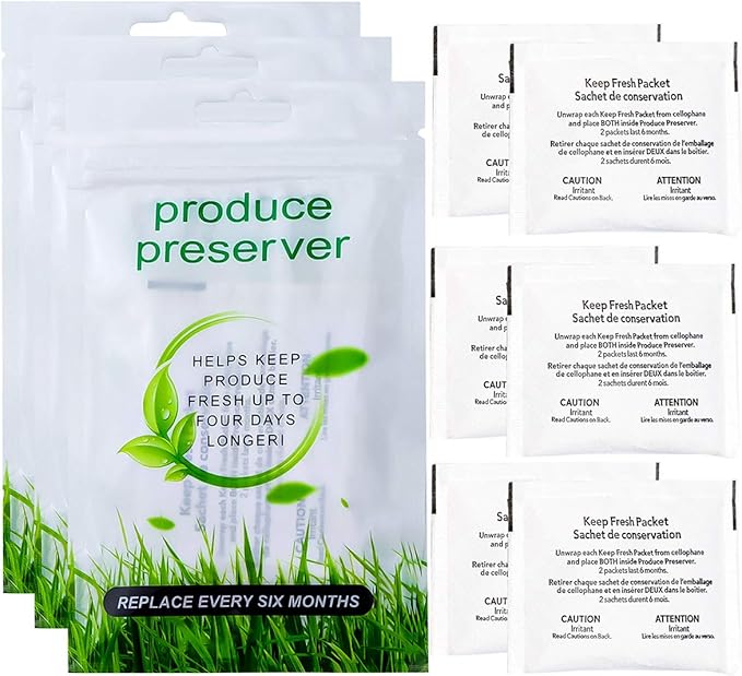 Funmit W10346771A FreshFlow Produce Preserver Replacement for Whirlpool Refrigerator Replace W10346771 2117689 AP5324183 AH3503014 EAP3503014 PS3503014 (3 Pack - 6 Pouches)