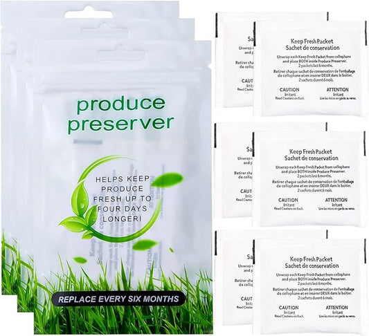 Funmit W10346771A FreshFlow Produce Preserver Replacement for Whirlpool Refrigerator Replace W10346771 2117689 AP5324183 AH3503014 EAP3503014 PS3503014 (3 Pack - 6 Pouches)