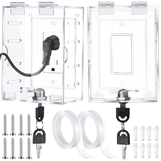 Briwooody 2 Pcs Safety Outlet Cover Box Clear Lock Box | Hand Tools - Image 1
