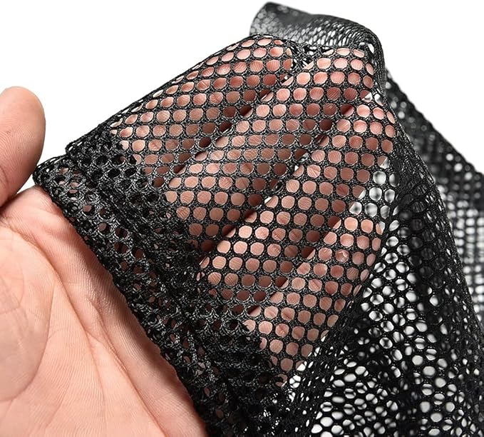 Durable Nylon Mesh Drawstring Bag - Equipment Storage Ditty With Cord Lock Closure for Toys, Balls, Laundry (Black)