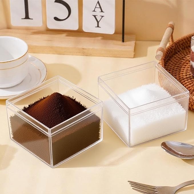 KissYou Small Acrylic Box Clear Boxes with Lid Acrylic Square Cube for Display Jewelry Storage Contanier Party Decorative Box