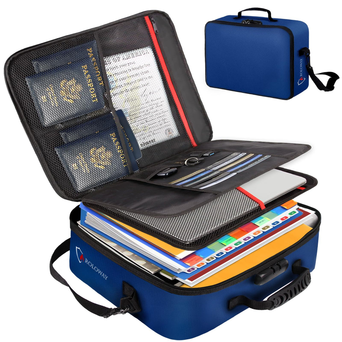 Fireproof Document Bag with Lock (17 x 11.8 x 5 inch) - Image 1