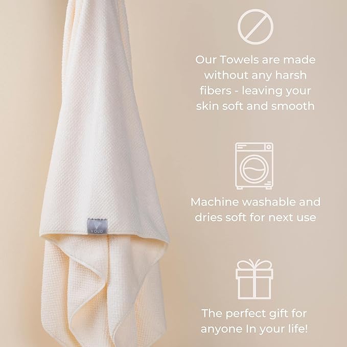 VOLO Hero Luna Gray Body Towel | Luxury Bath Towel | Ultra Soft, Super Absorbent, Quick Drying Nanoweave Fabric | Spa Towels for Bathroom | Extra Large Post Shower Wrap | Gentle on Skin | Microfiber