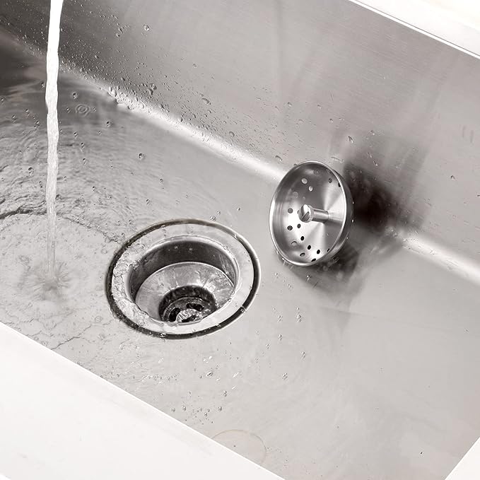 Luxier KS03-B 3-1/2 in. Drop-In Kitchen/Bar Sink Basket Strainer in Brushed Stainless Steel