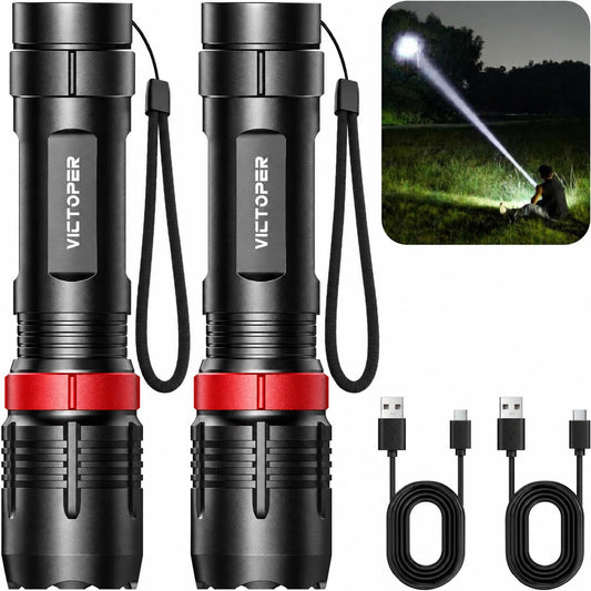 Victoper 2026 Upgraded Rechargeable Flashlight 2 Pack - Image 1