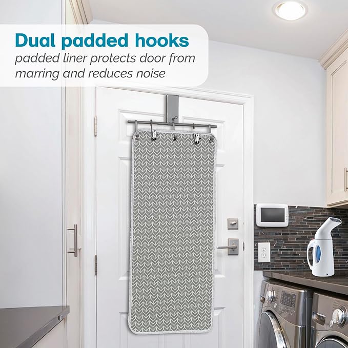 Polder Over-the-Door Steaming Station, Clothes Steamer Station, 100% Cotton Cover with Water Protection Layer, Portable Garment Steamer Pad, Ideal for Home and Travel, 38" x 19"